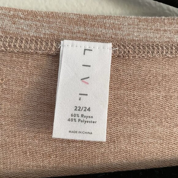 LIVI Lane Bryant Women 22/24 Tan Heather Short Sleeve Side Tie Tunic T-Shirt - Picture 7 of 10